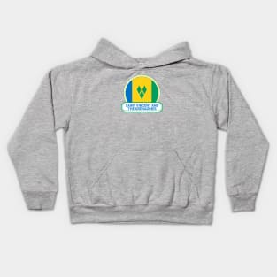 Saint Vincent and the Grenadines Country Badge - Saint Vincent and the Grenadines Flag Kids Hoodie